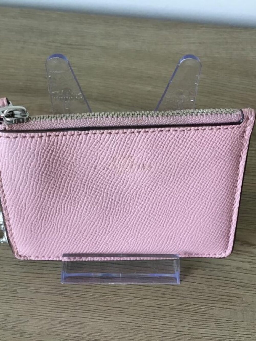 Coach Slim Wallet With Heart Keychain Mini Skinny ID Case in Pink Blush Leather - Picture 2 of 5